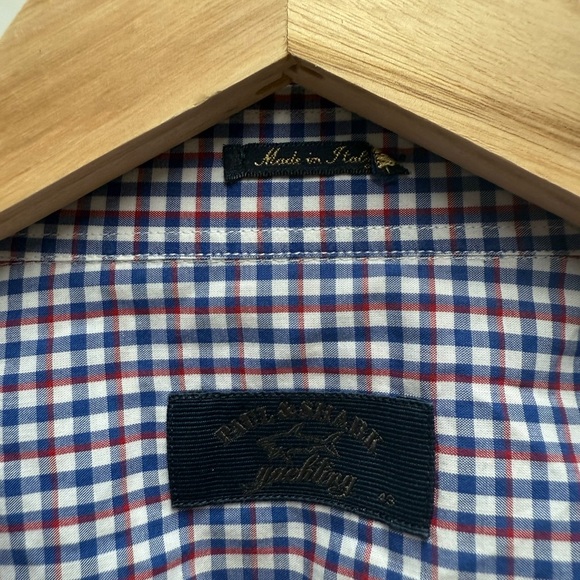 Paul & Shark Navy and White Checkered Shirt - Picture 2 of 3